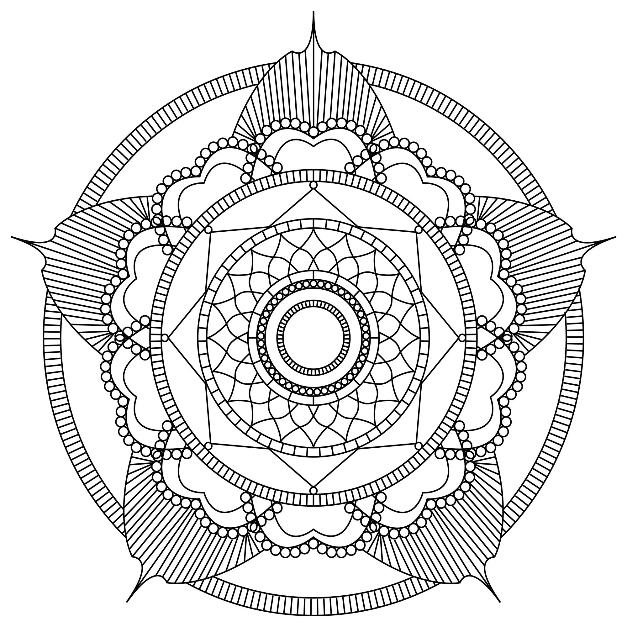 Mandala mpc design - 2 (Printable Coloring Page for adults)