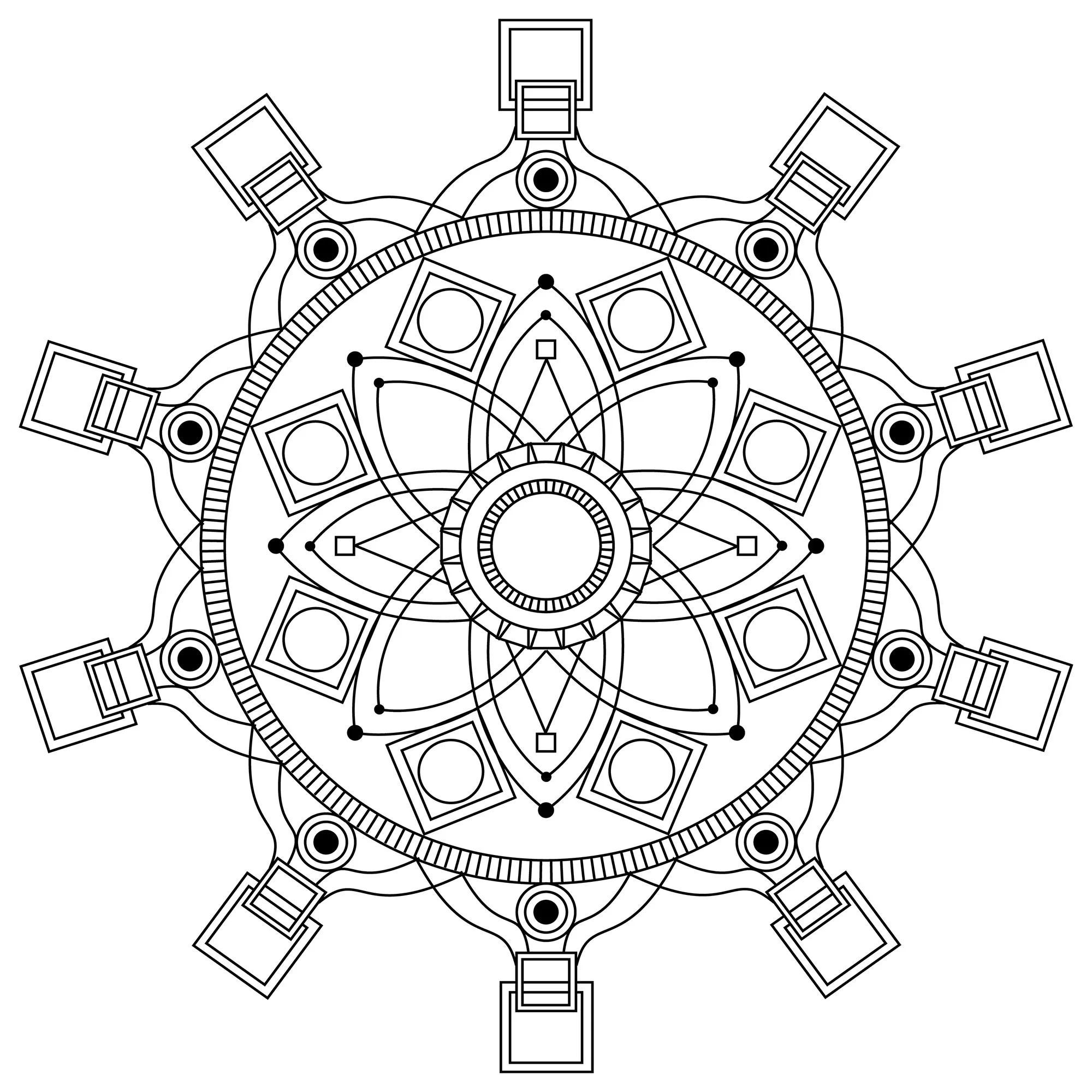 Mandala mpc design - 3 (Printable Coloring Page for adults)