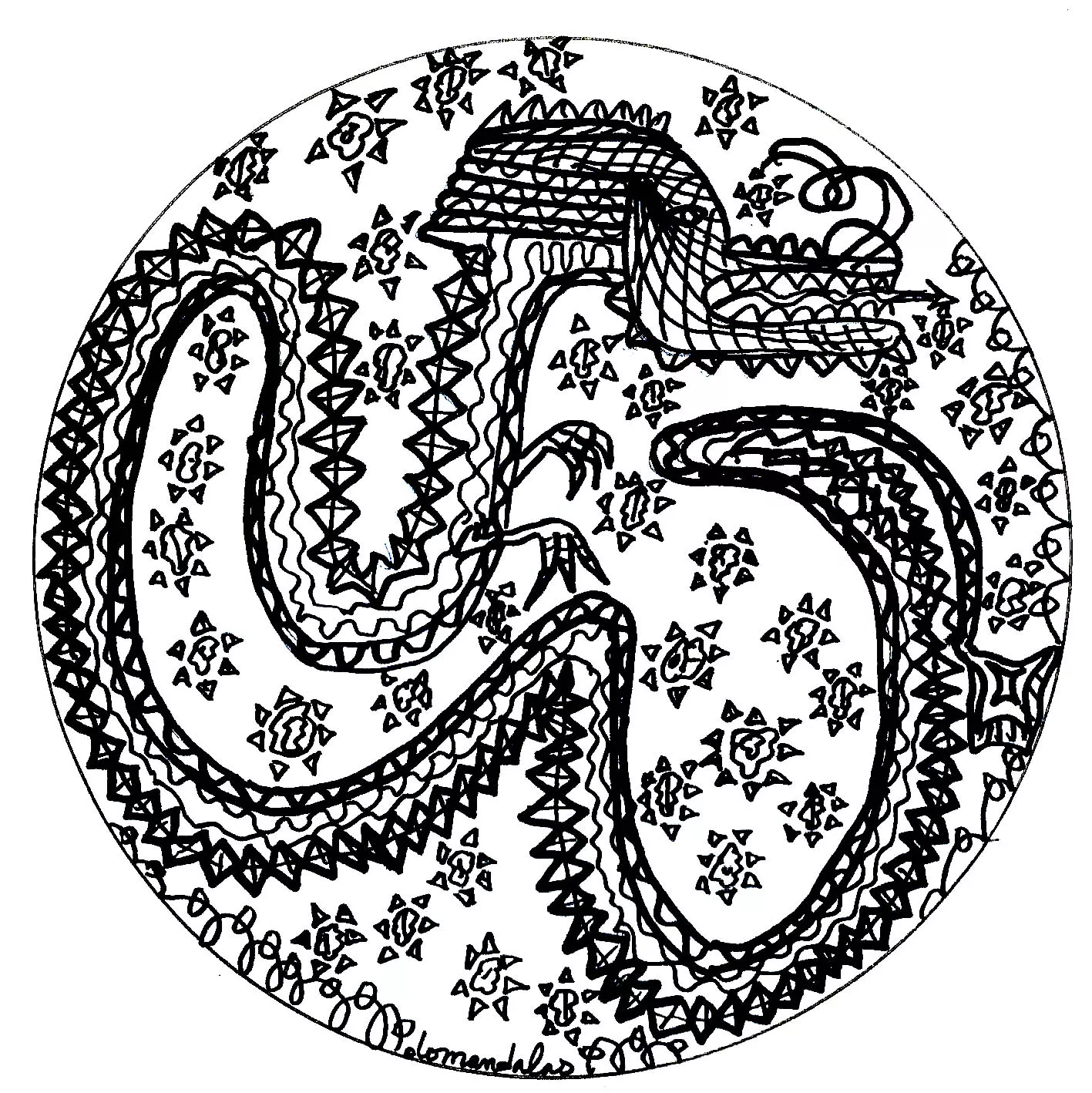 Chinese mandala dragon (Printable Coloring Page for adults)