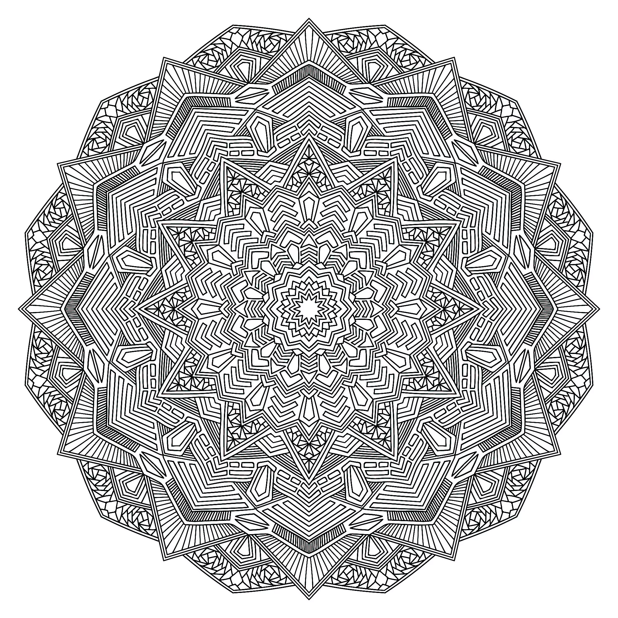 Outline Mandala Flower (Printable Coloring Page for adults)