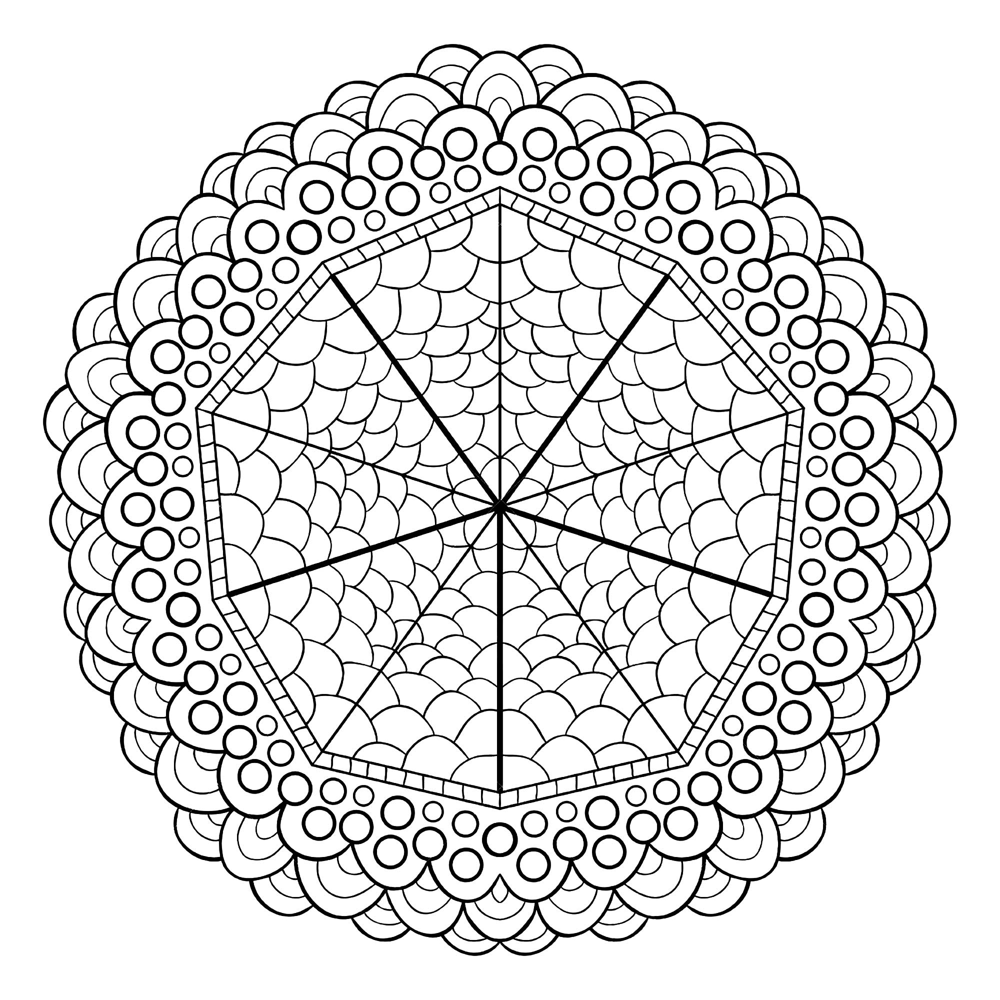 Unique mandala design - Mandalas Adult Coloring Pages