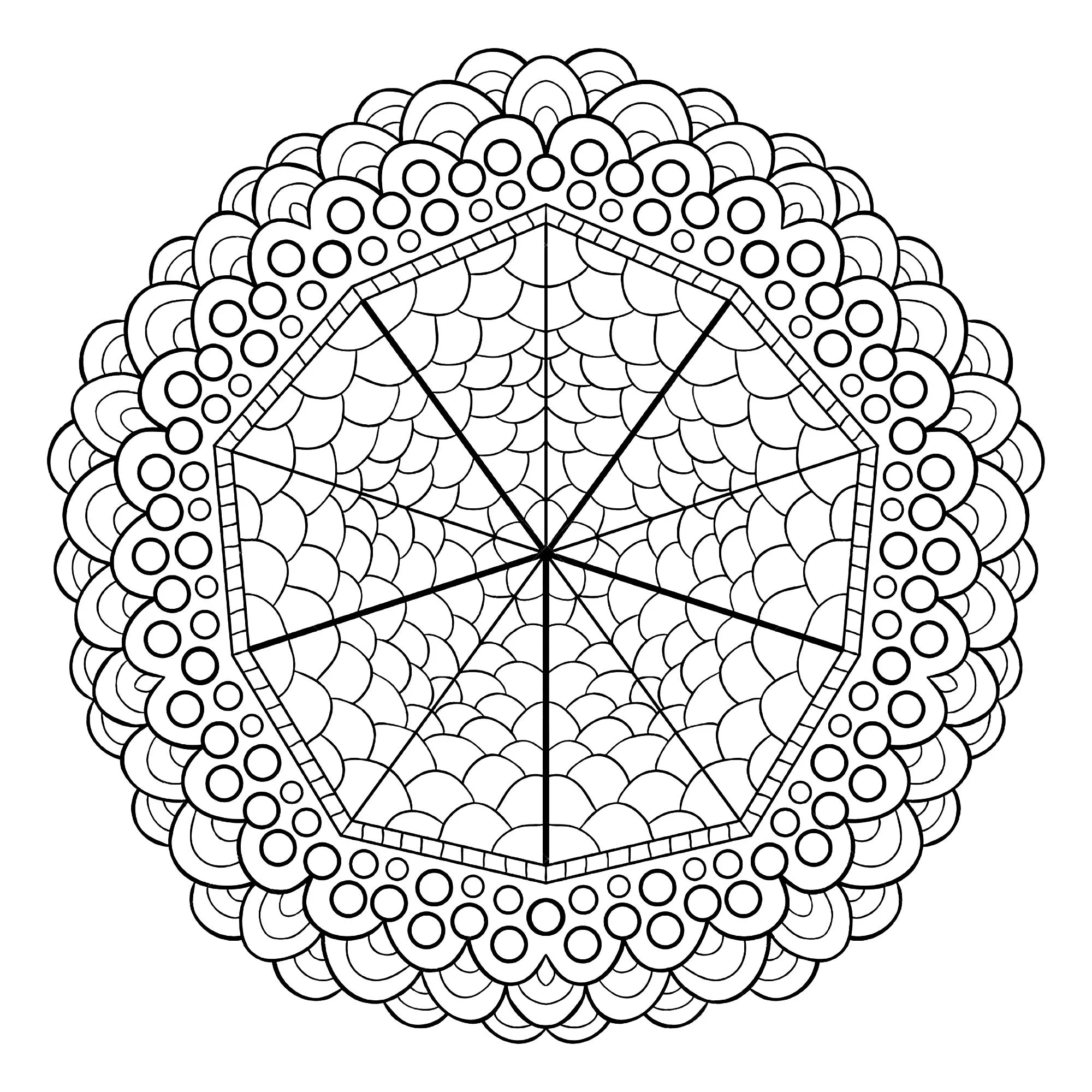 Unique mandala design (Printable Coloring Page for adults)