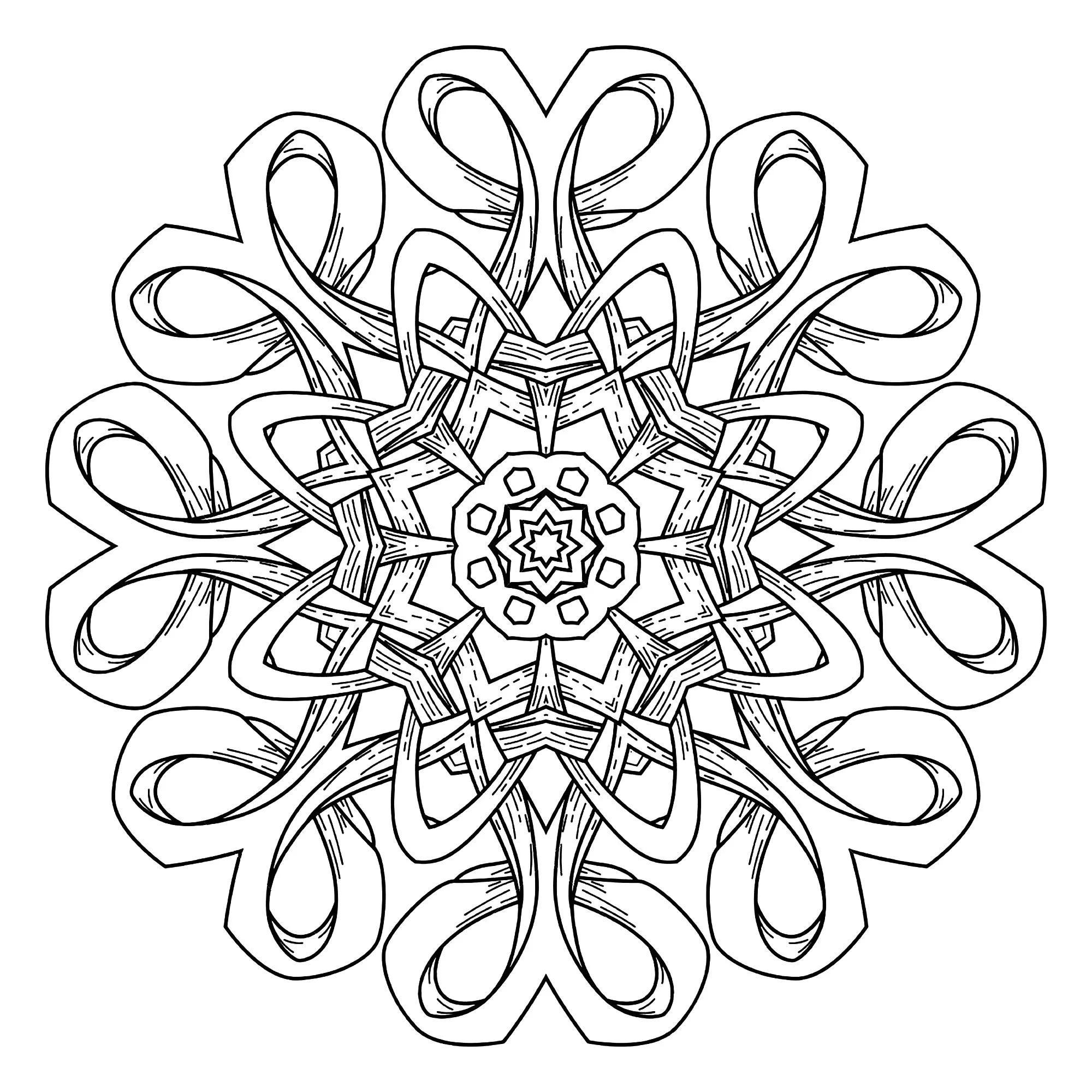 Abstract decorative Mandala (Printable Coloring Page for adults)