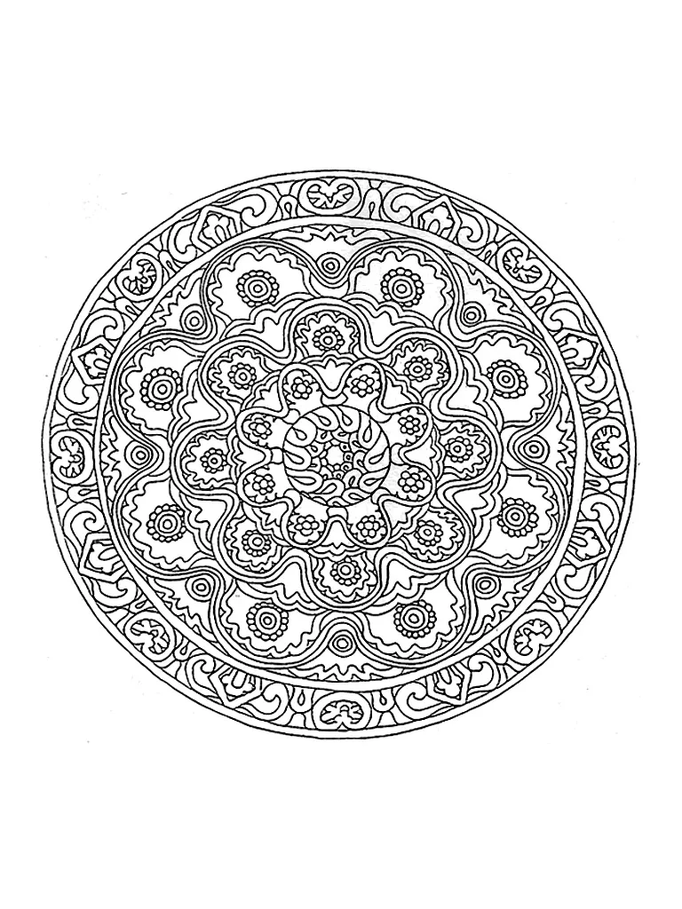 Mandala-1 (Printable Coloring Page for adults)