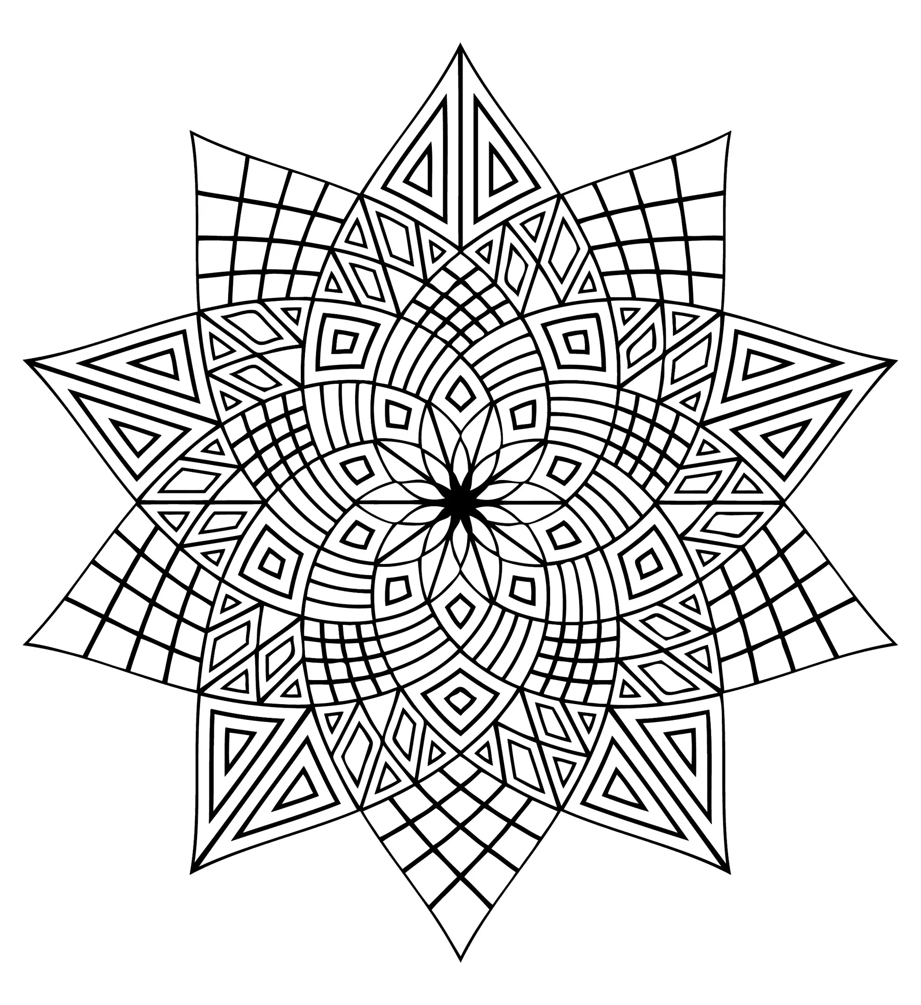 Mandala-3 (Printable Coloring Page for adults)