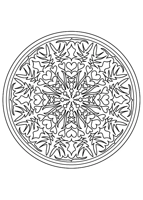 Mandala-9 (Printable Coloring Page for adults)