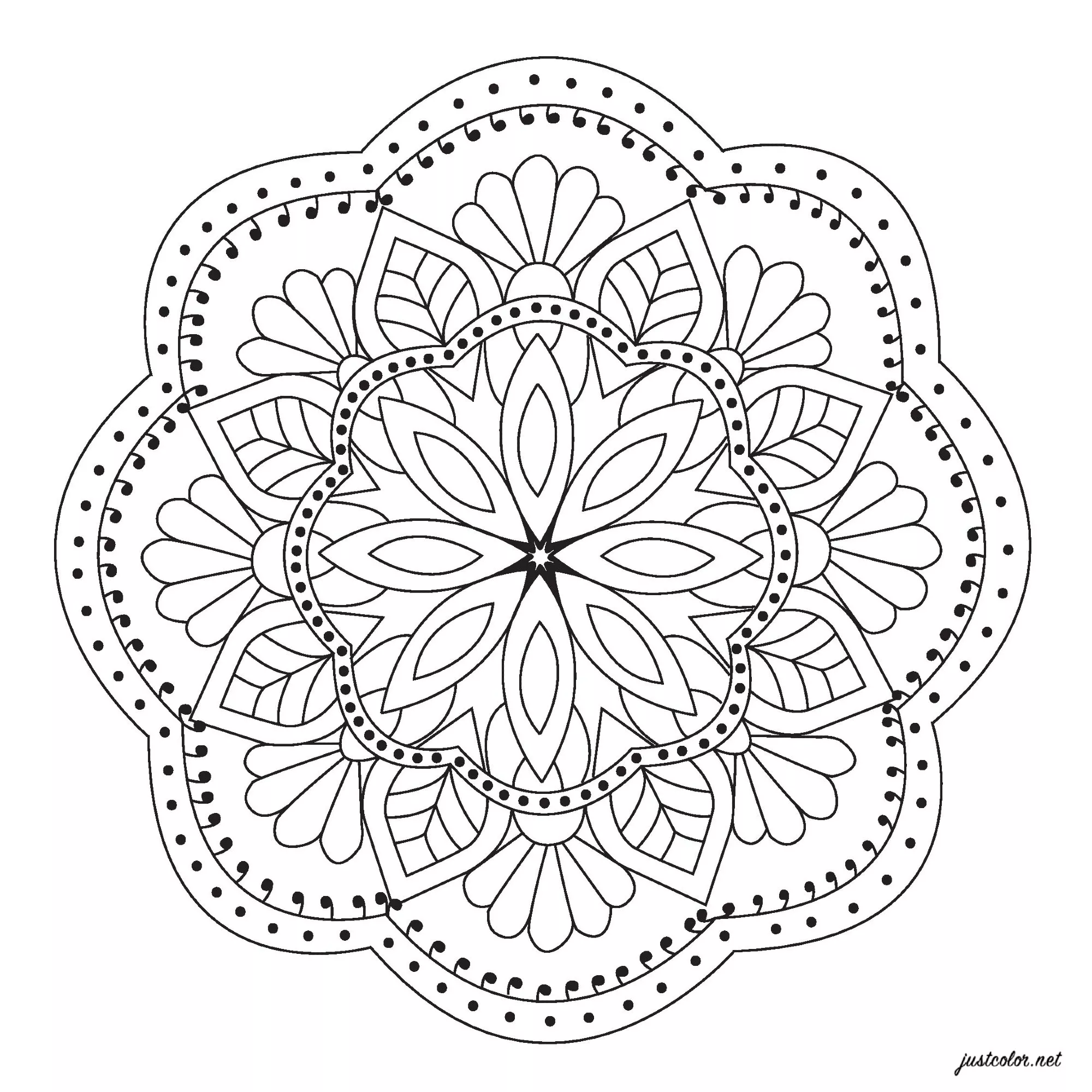 Mandala / Flower (Printable Coloring Page for adults)