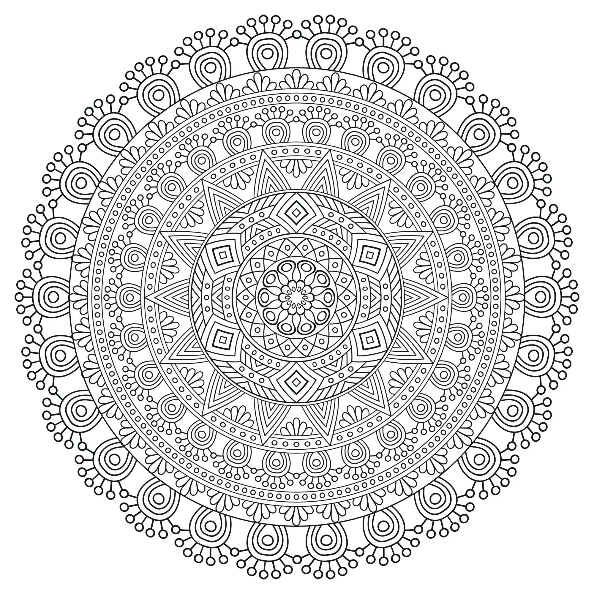 Mandala zen antistress - 5 (Printable Coloring Page for adults)
