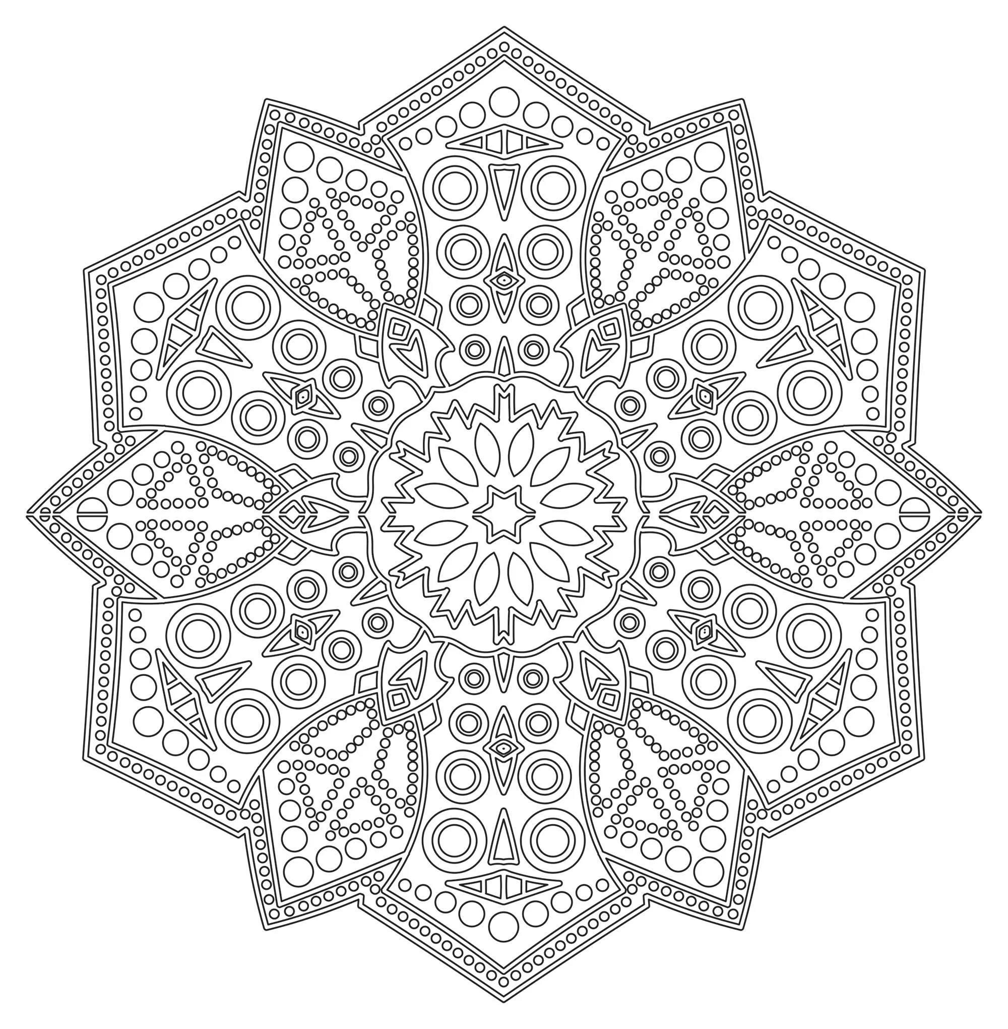 Mandala zen antistress - 6 (Printable Coloring Page for adults)