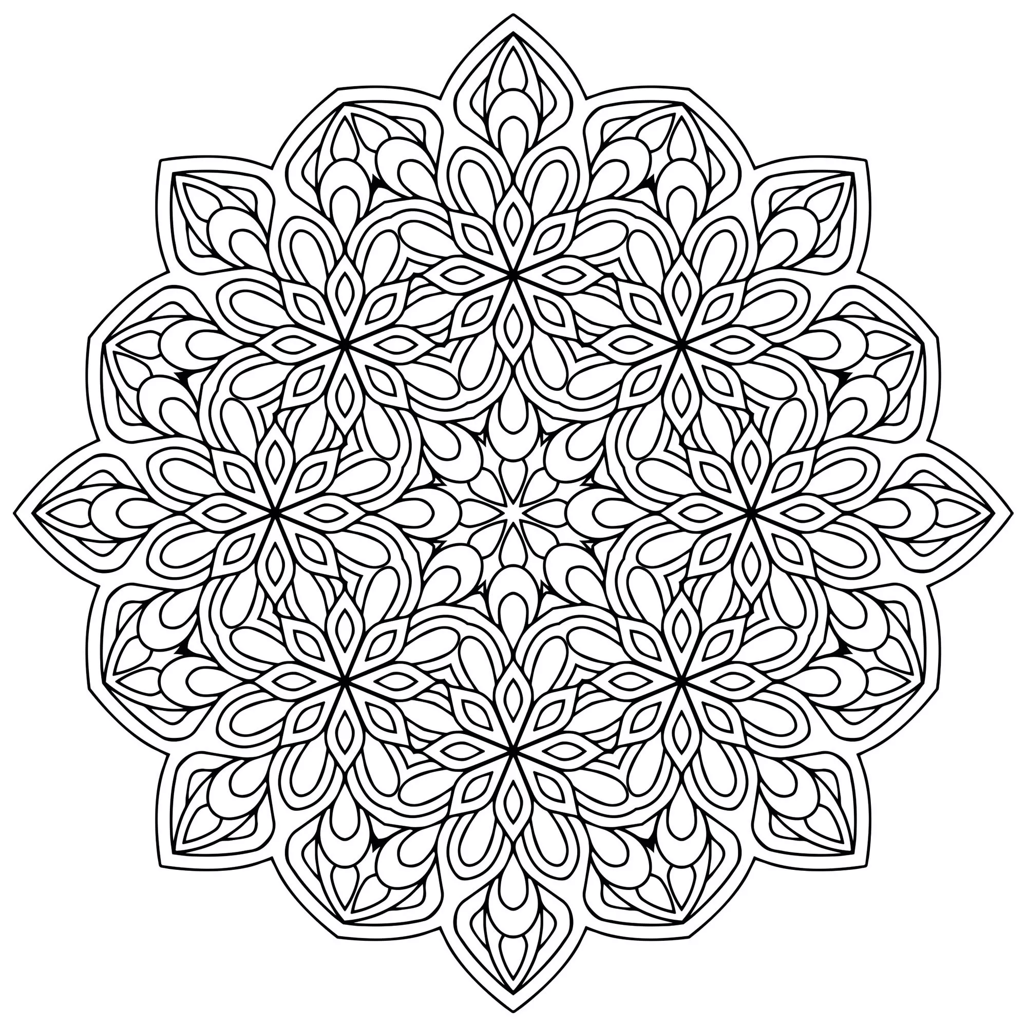 Zen and Anti-Stress Mandala - 8 (Printable Coloring Page for adults)