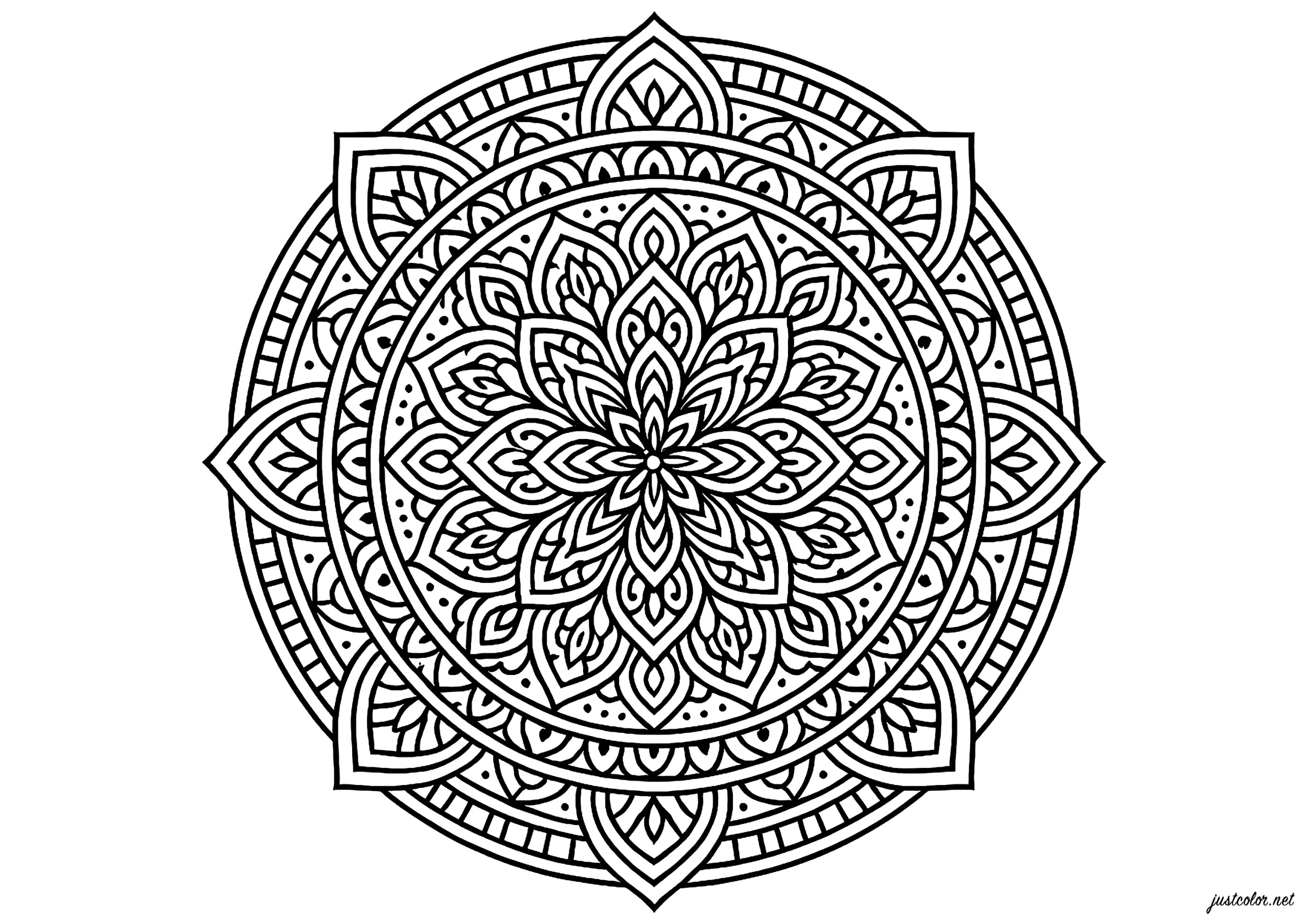 Mandalas-29914 (Printable Coloring Page for adults)