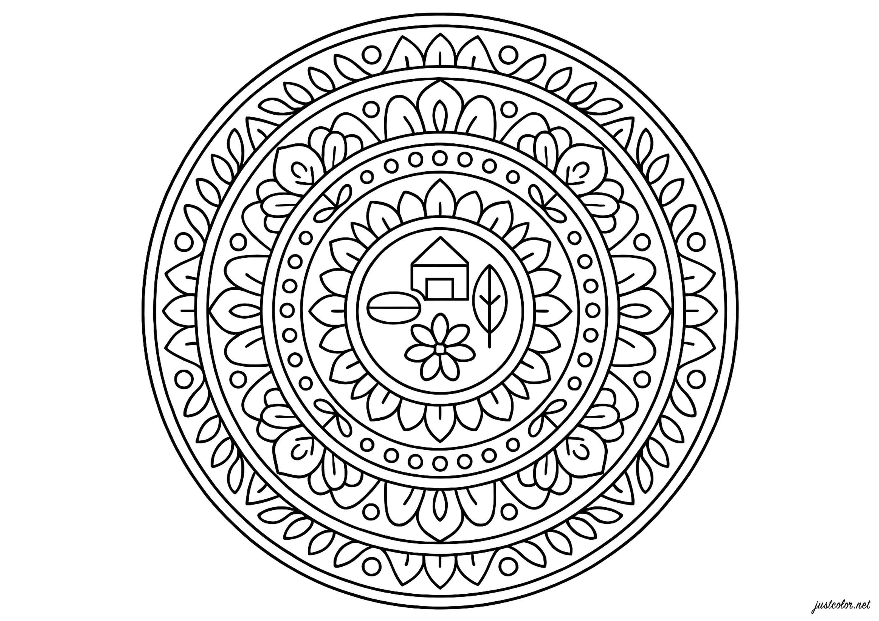 Daily balance (Printable Mandalas Coloring Page for adults)