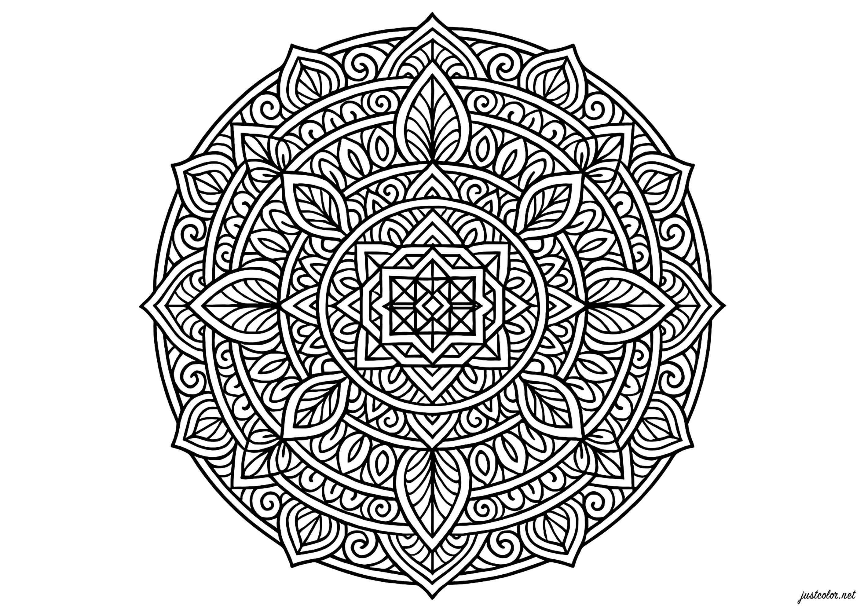 Mandalas-46553 (Printable Coloring Page for adults)