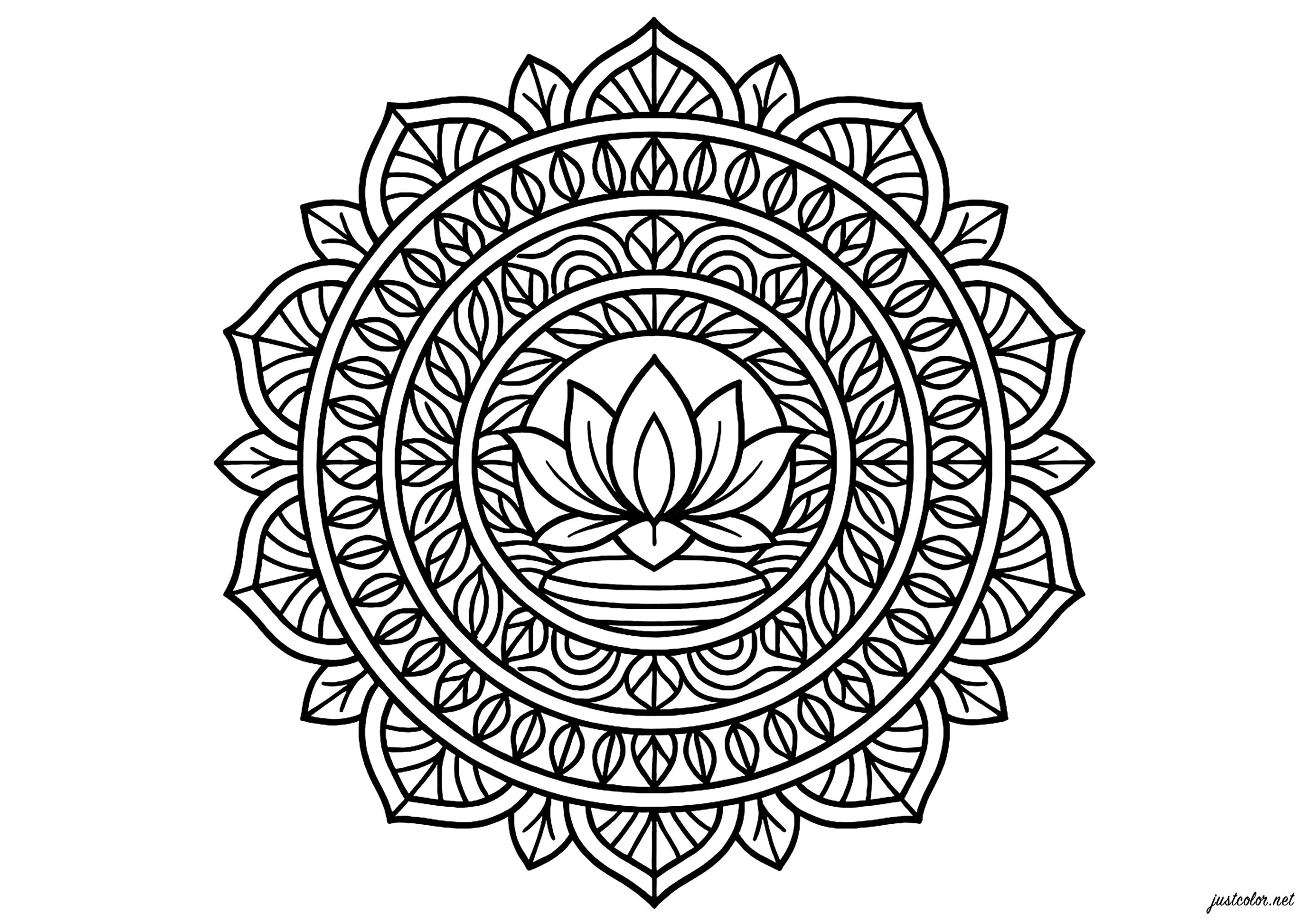 Zen Mandalas (Printable Coloring Page for adults)