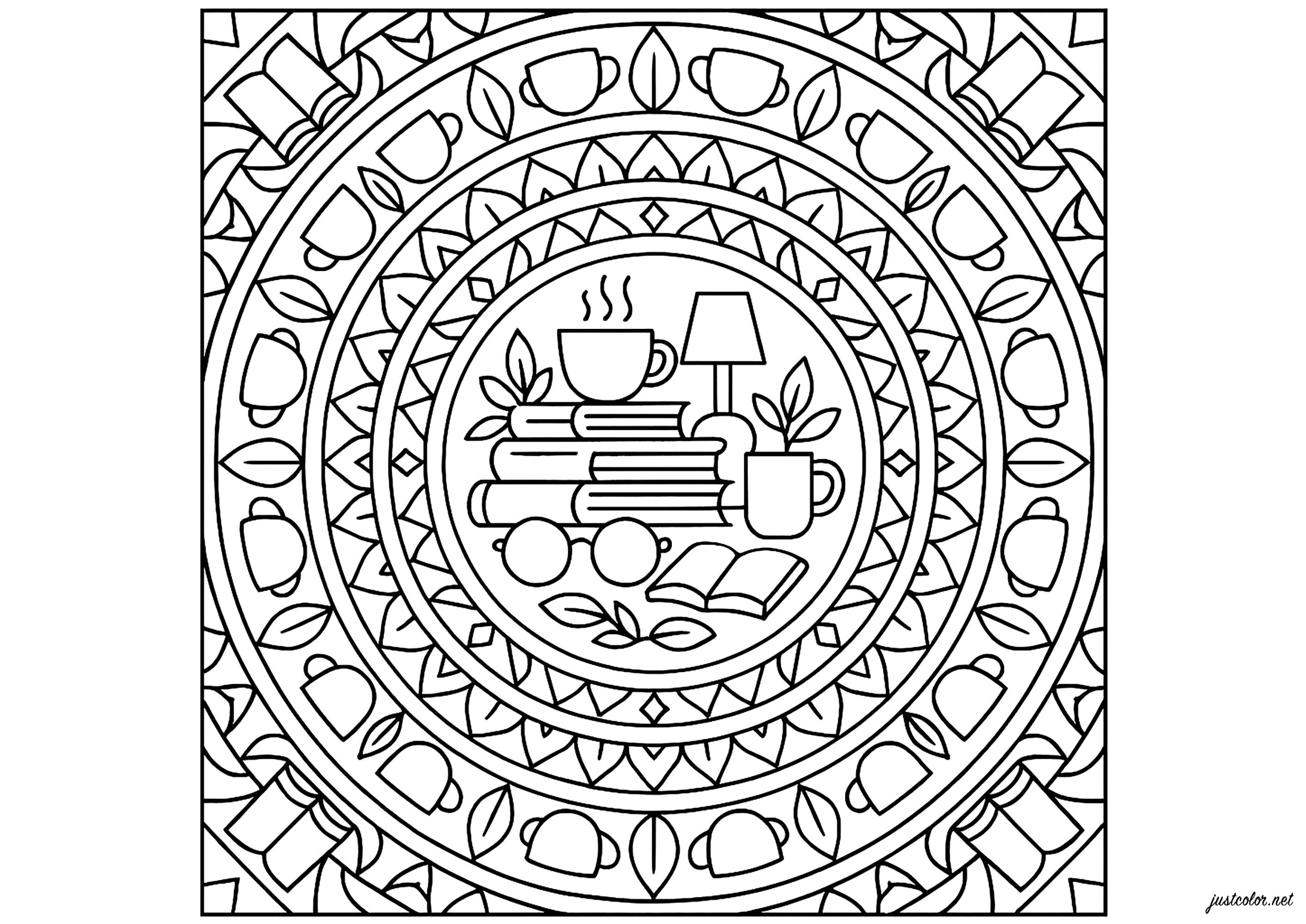 Everyday Mandalas (Printable Coloring Page for adults)