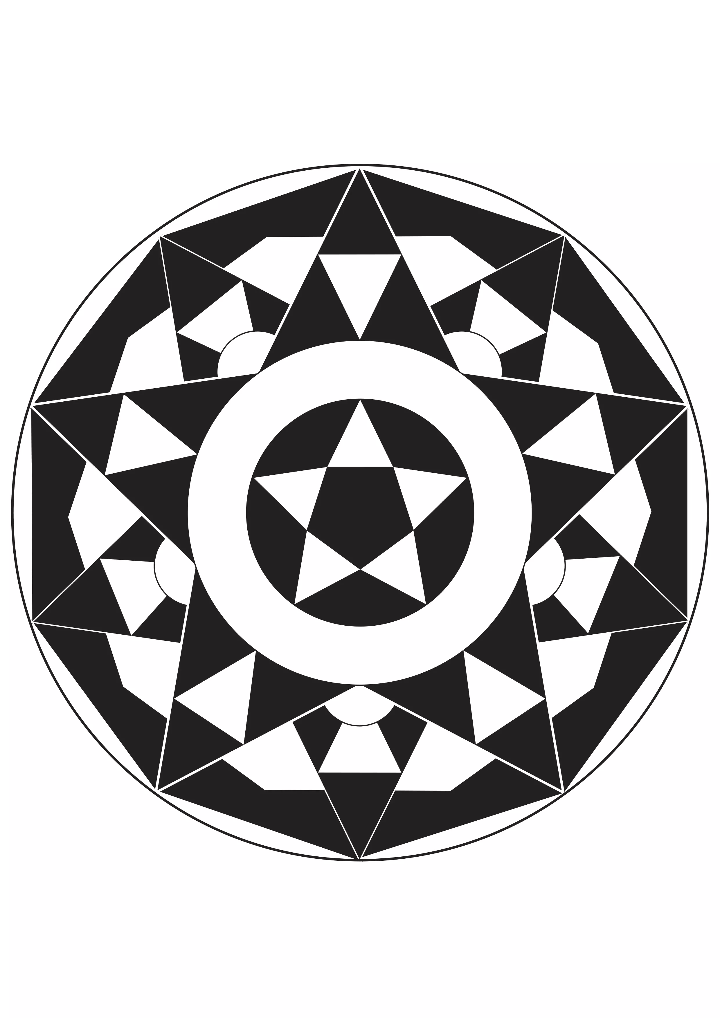 Mandala star (Printable Coloring Page for adults)