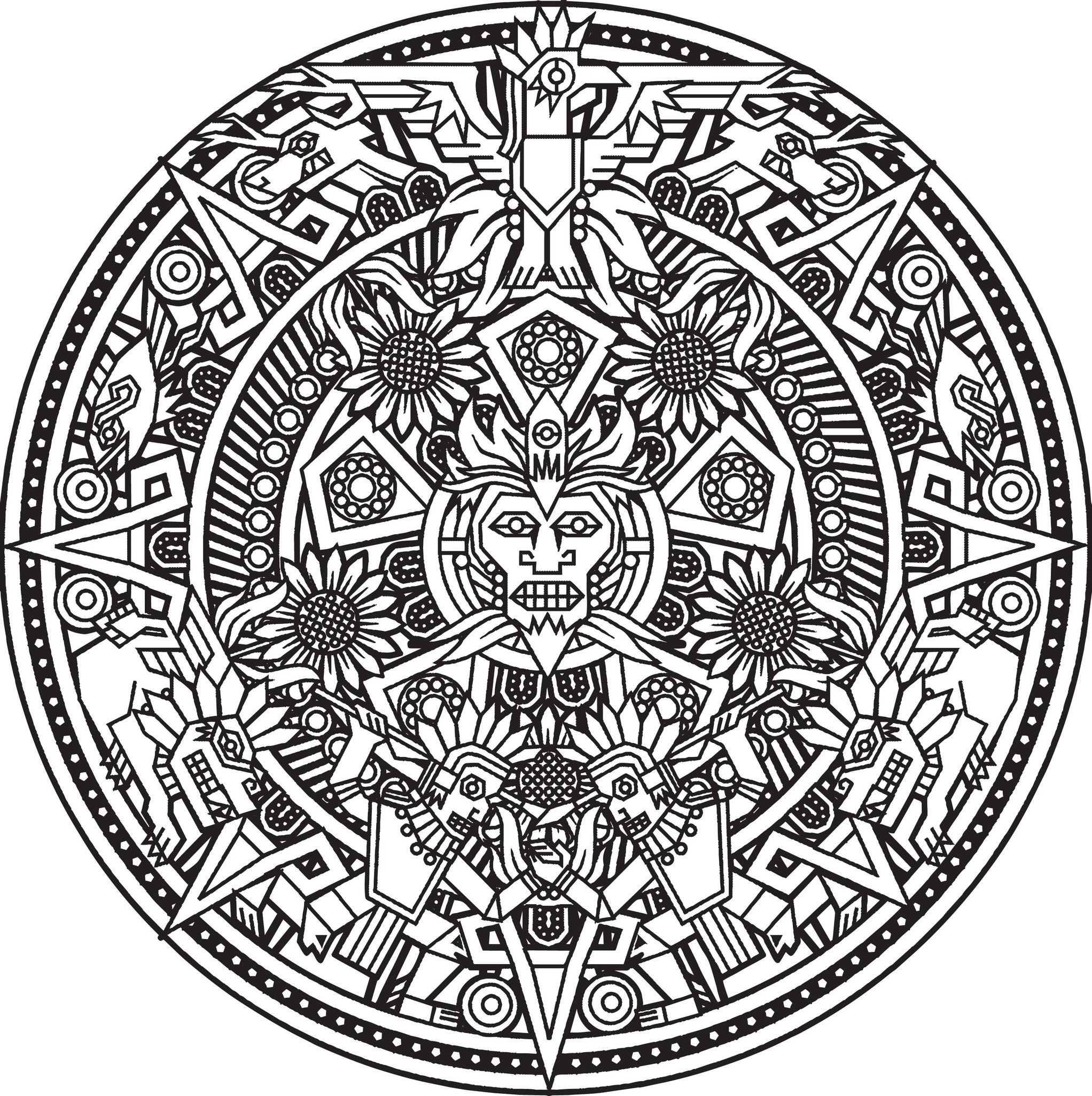 Mandala inspired by Inca, Maya and Aztec art, Artist : Bigredlynx   Source : 123rf