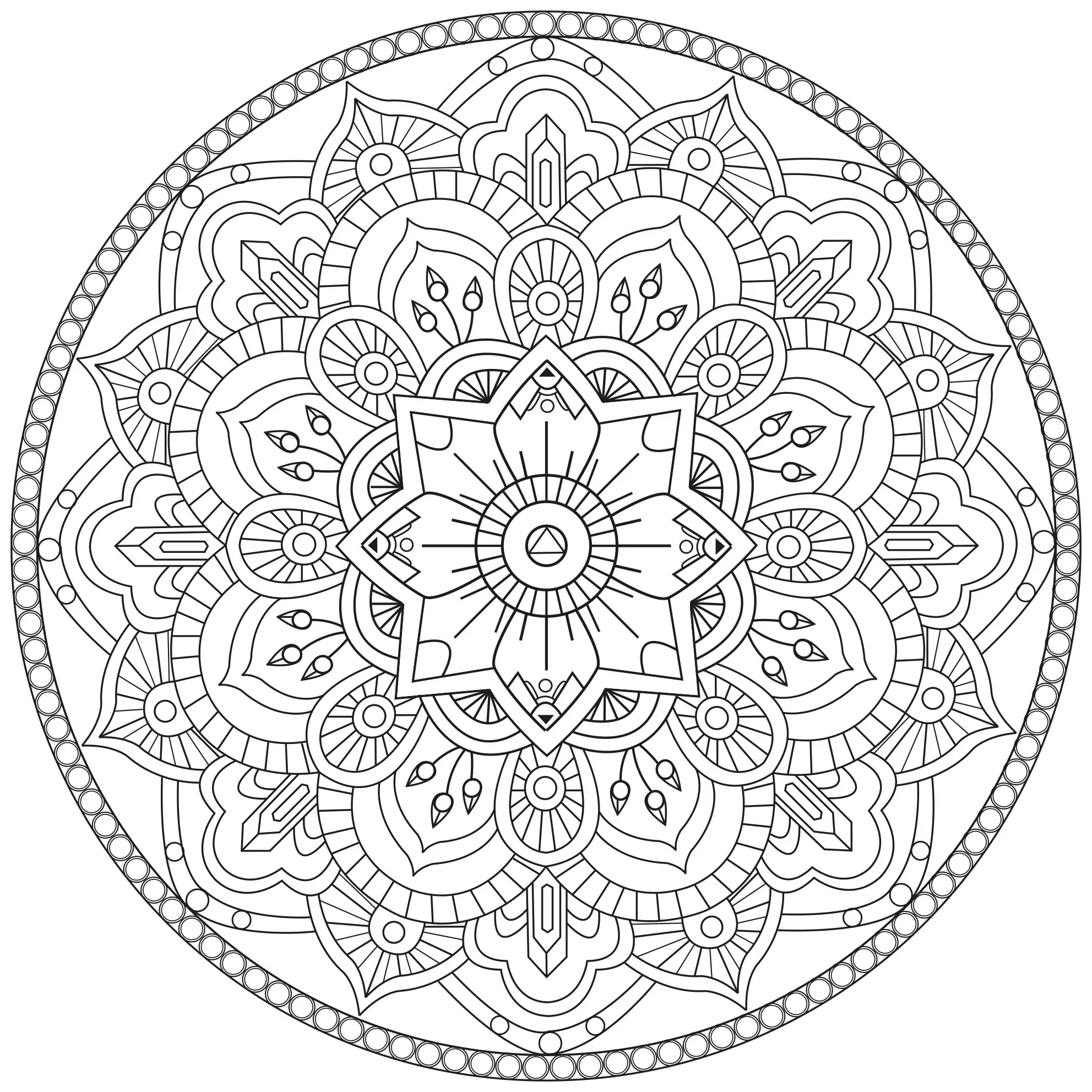 Ze mandala by pauline (Printable Coloring Page for adults)