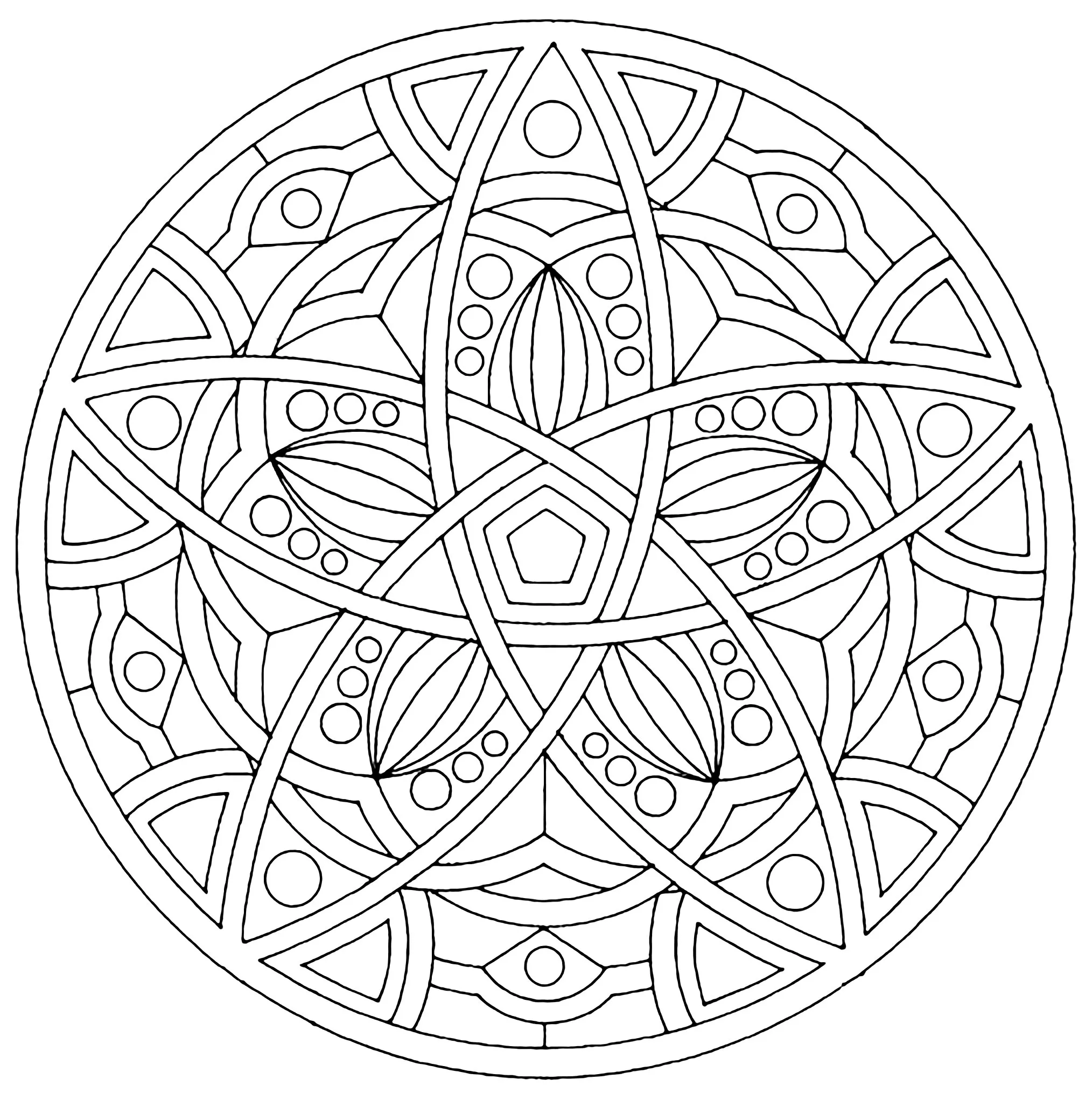 Mandala harmony (Printable Coloring Page for adults)