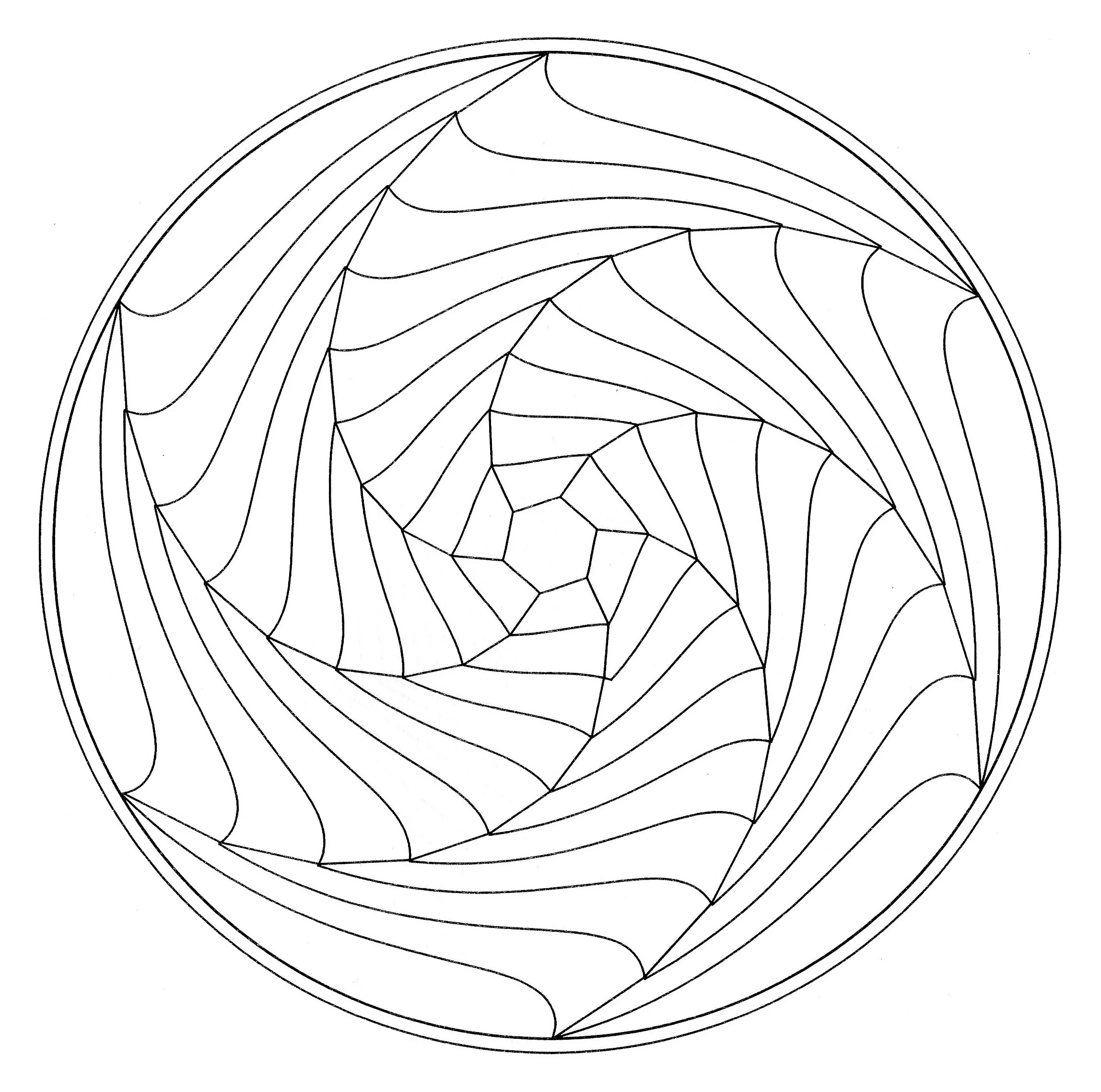 Mandala optical illusion (Printable Coloring Page for adults)