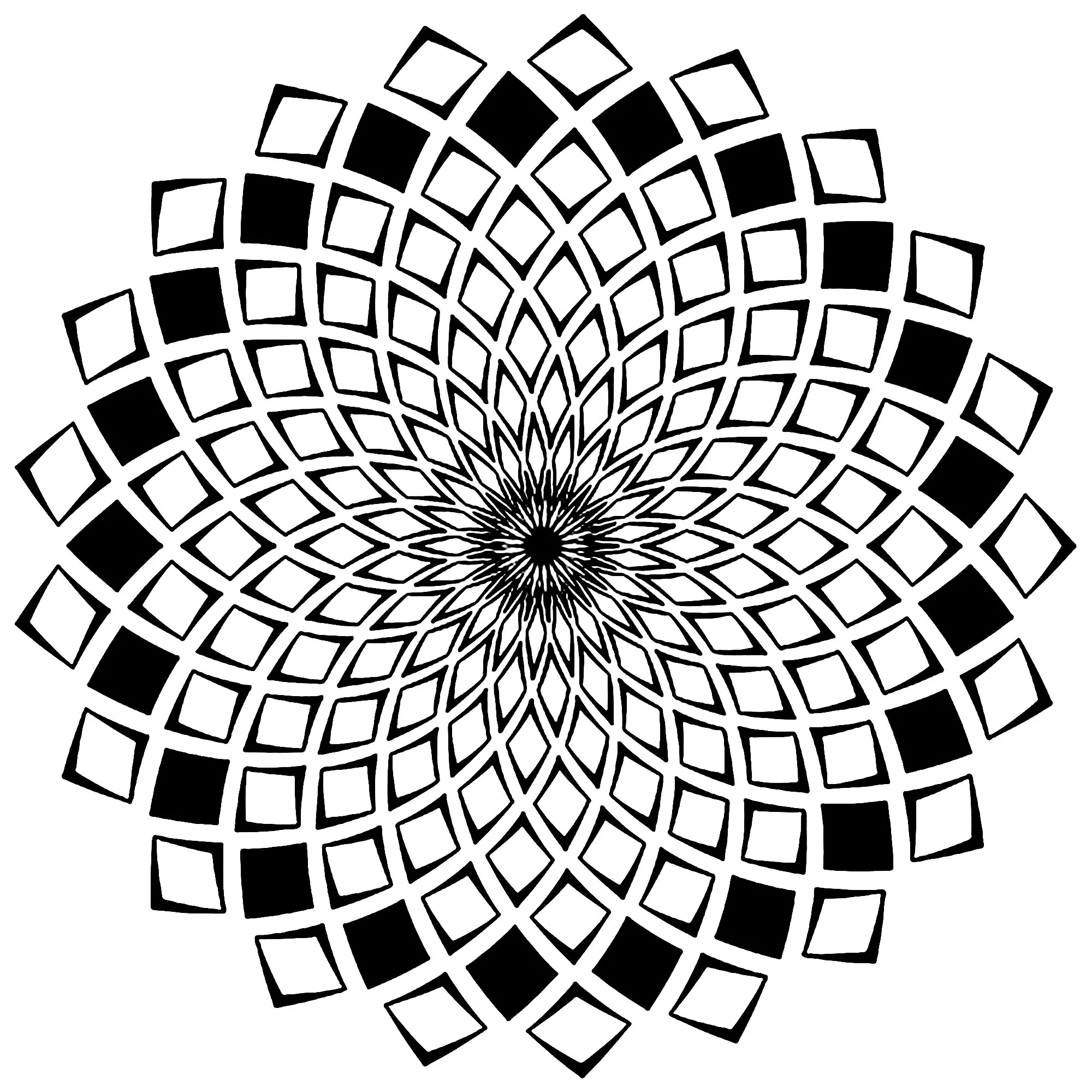 Mandala squares (Printable Coloring Page for adults)