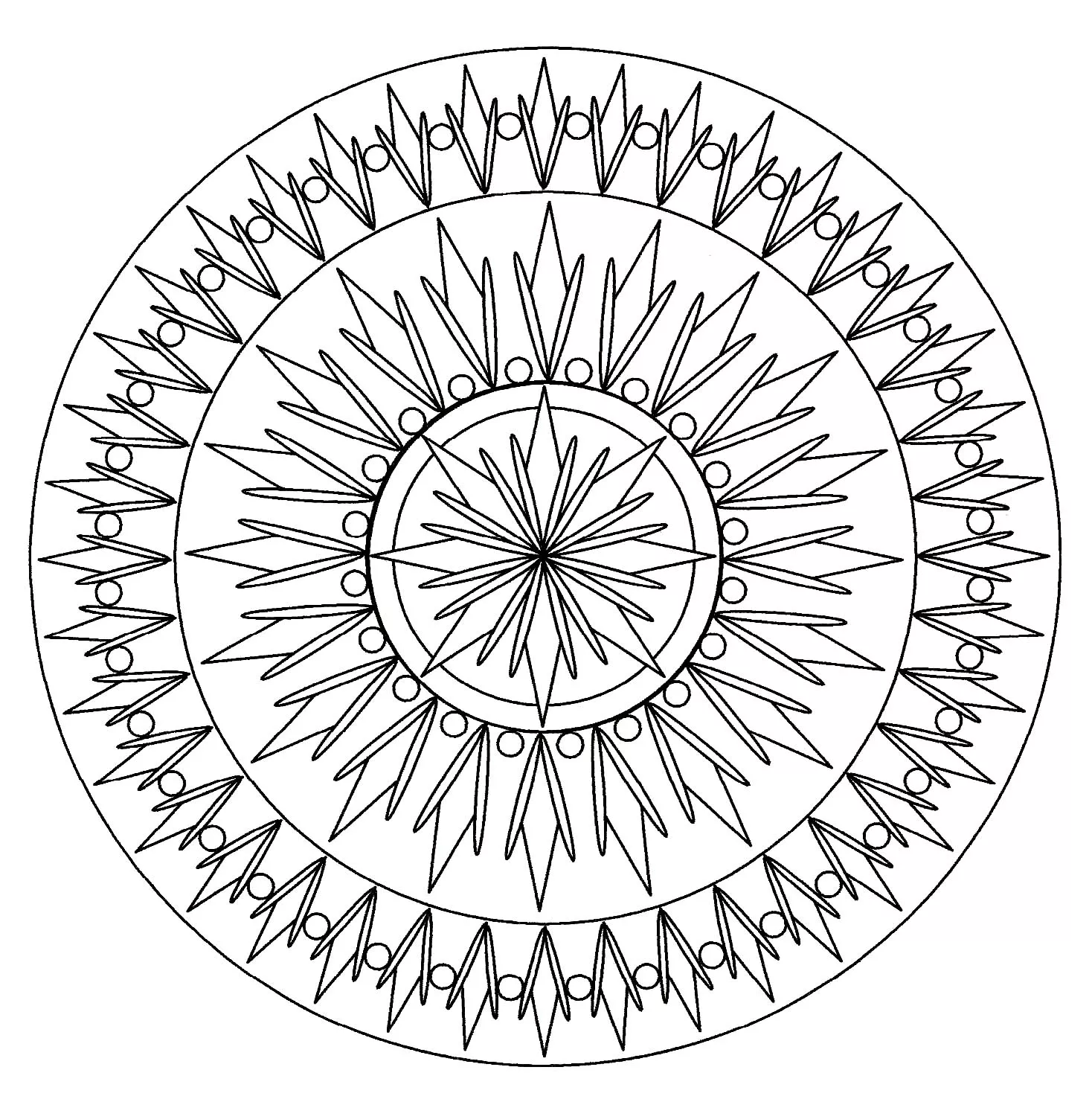 Simple Mandala (2) (Printable Coloring Page for adults)