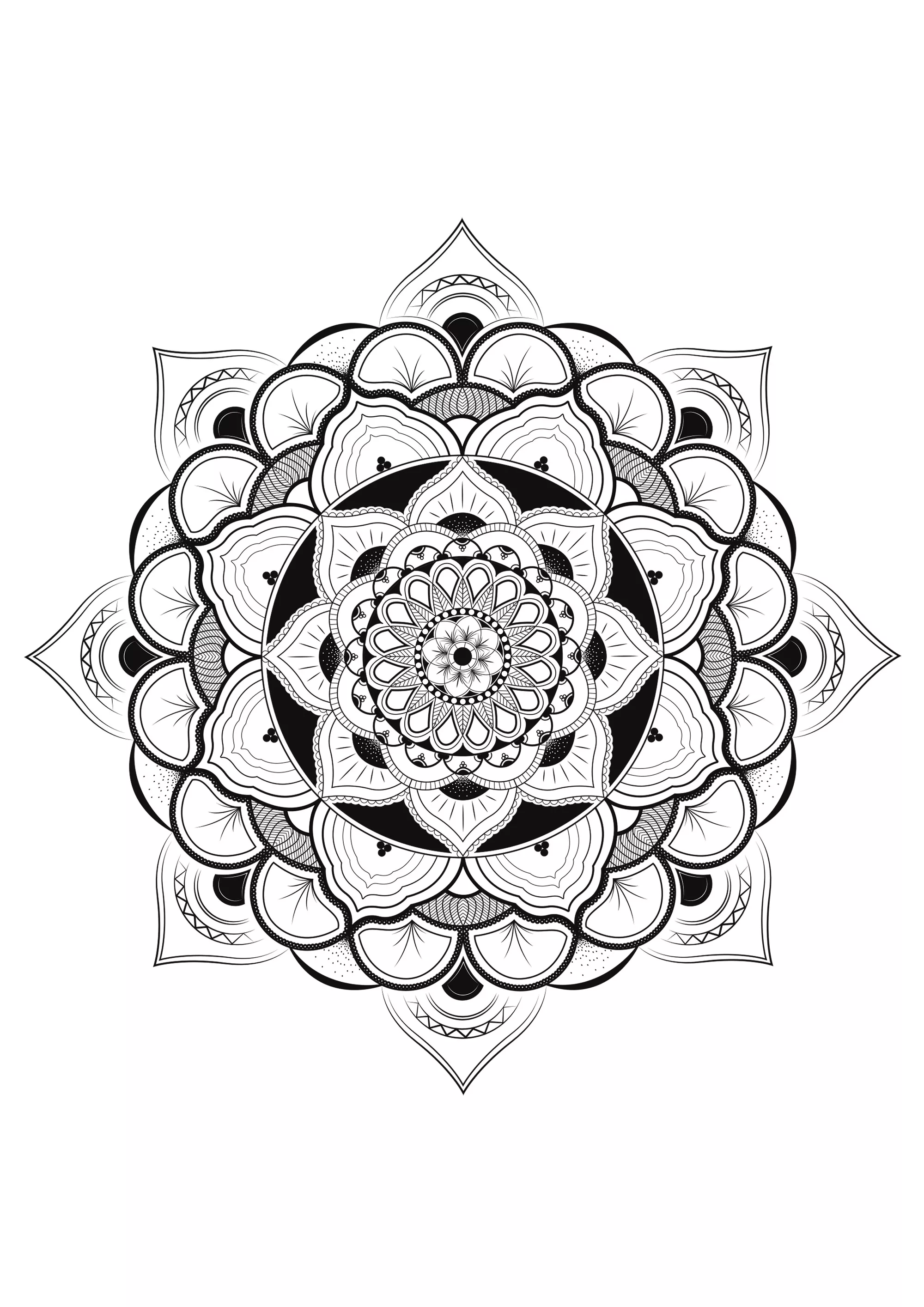 Flower mandala by louise (Printable Coloring Page for adults)