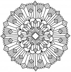 Coloring mandala art deco simple