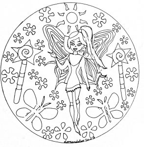 Coloring mandala domandalas fairy