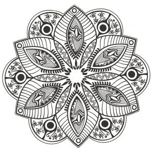 Coloring page mandala Original Flower by markovka