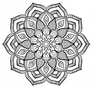 Coloring page mandala big flower