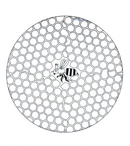 Free mandala to color : bee in hive