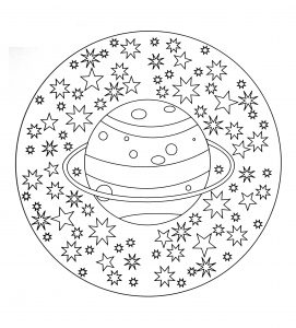 Free mandala to color : planet stars