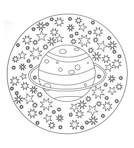 Free mandala to color : planet stars