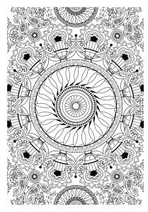 Free mandala to color : vegetation