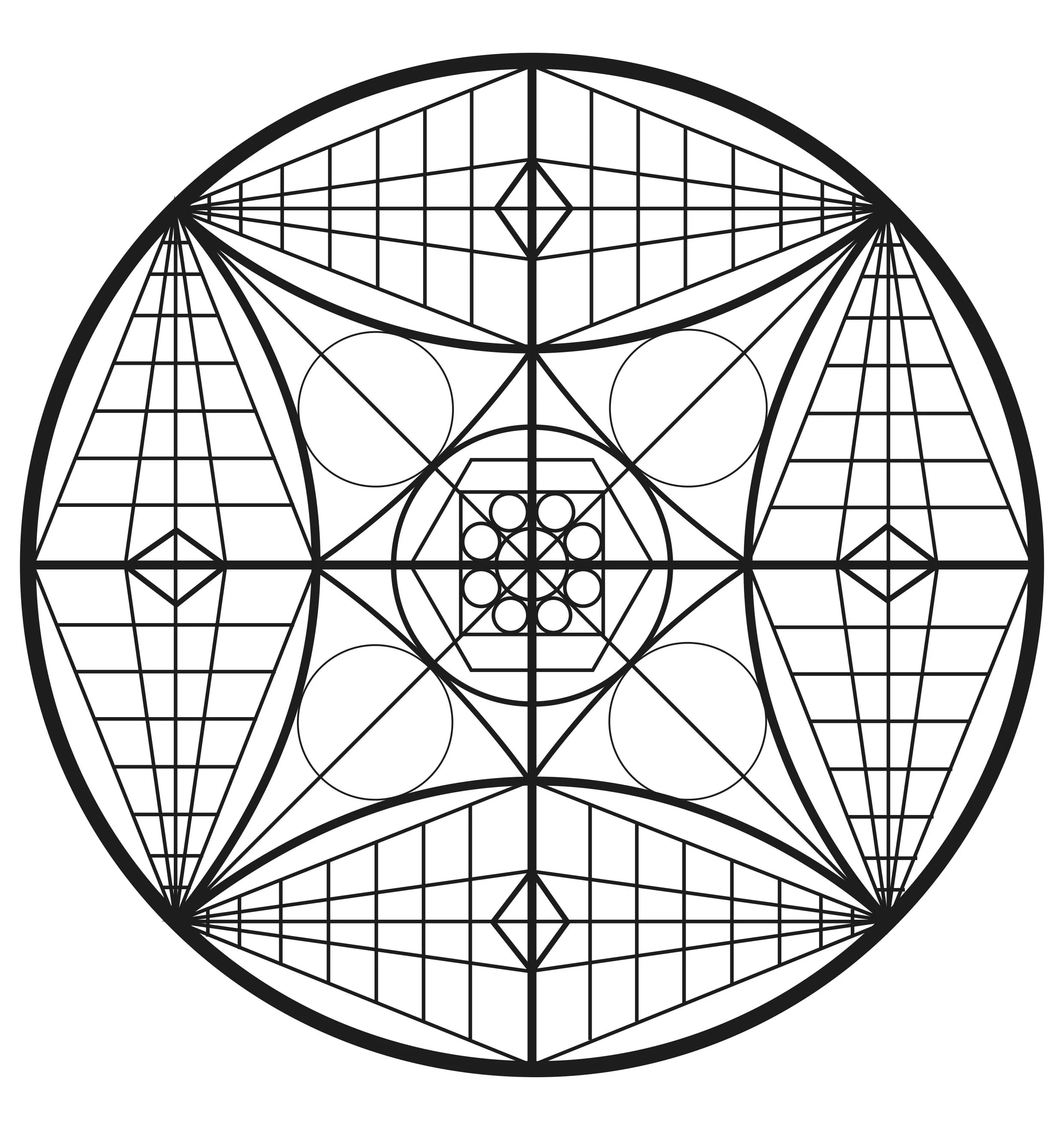 Mandala complexe abstrait (Printable Coloring Page for adults)