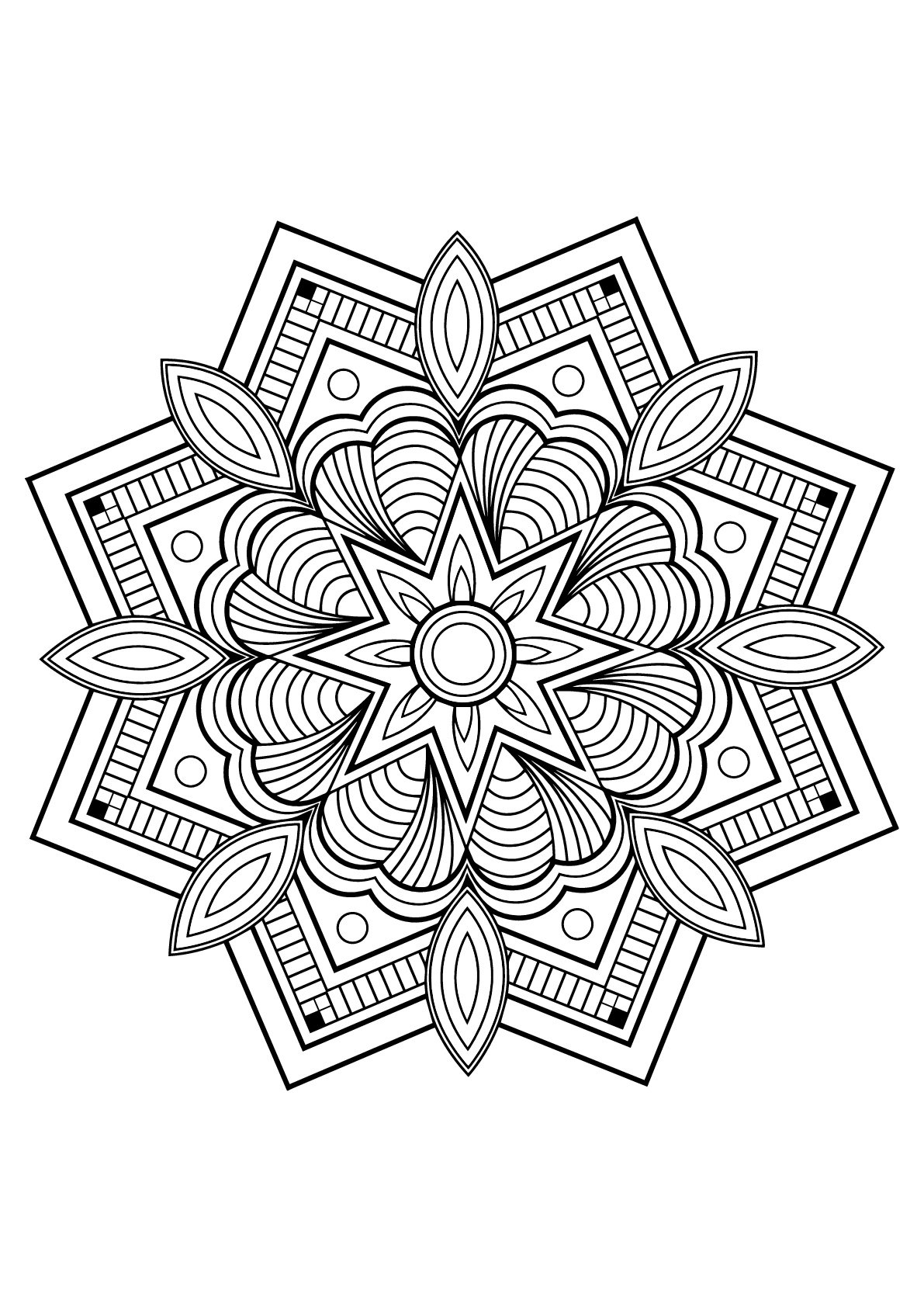 Exclusive Mandala from Free Coloring book for adults