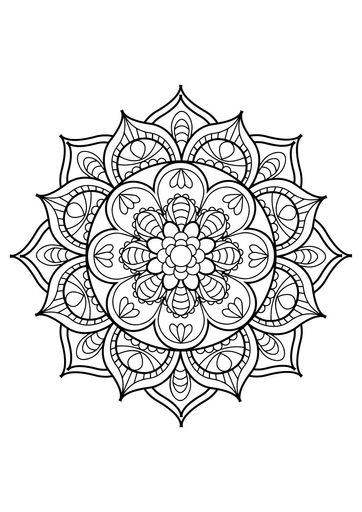 Anti-stress Mandala from Free Coloring book for adults