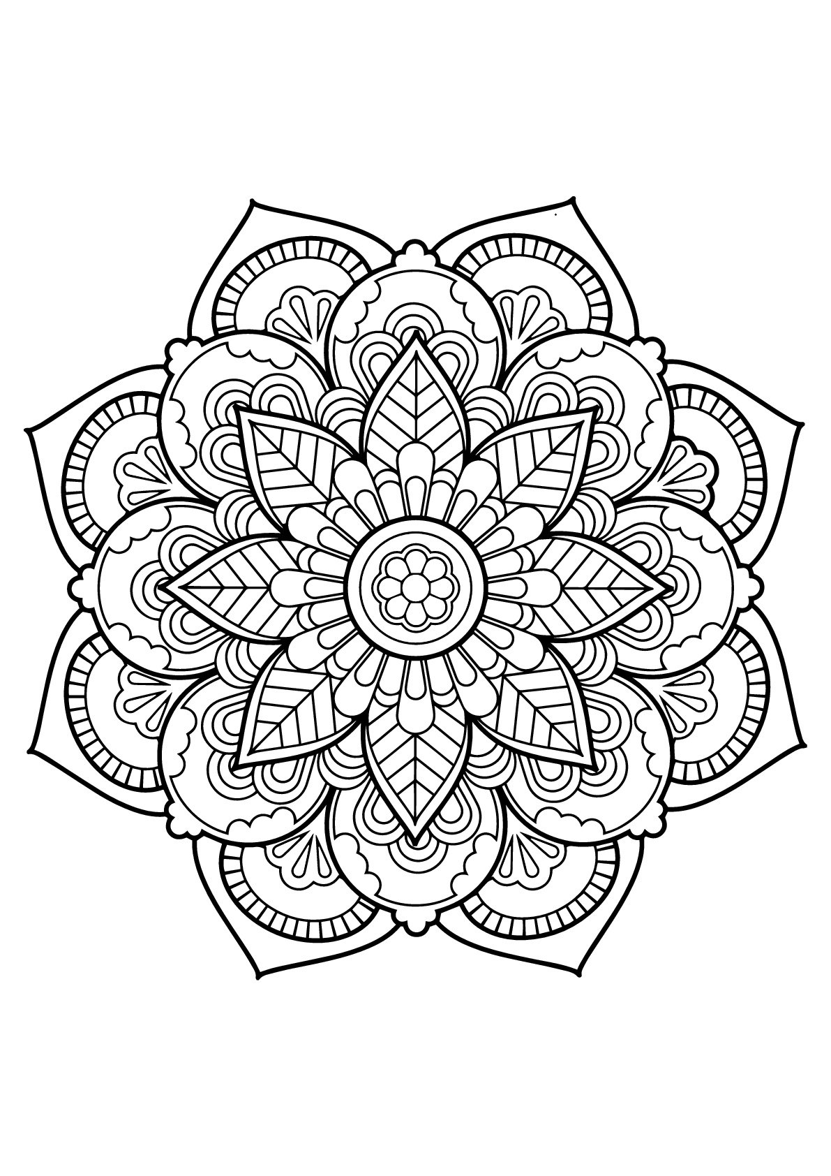 Download Mandala from free coloring books for adults 22 - M&alas Adult Coloring Pages