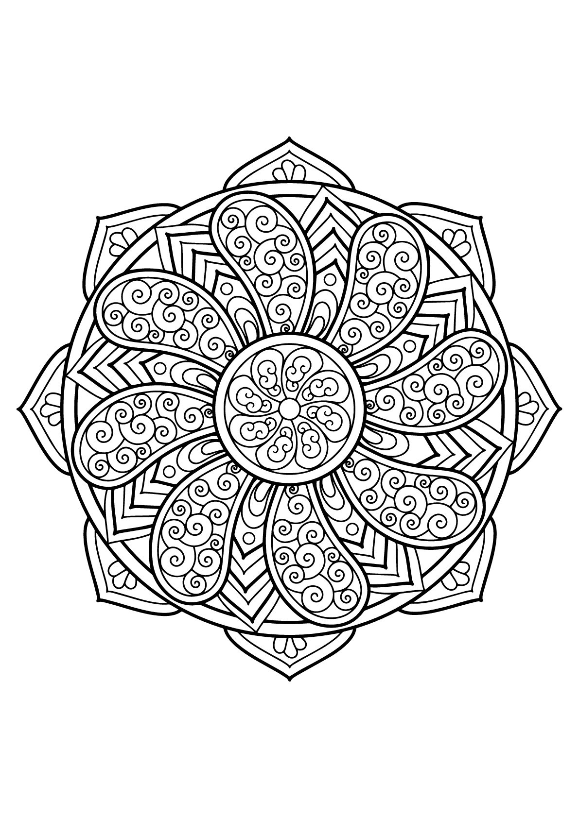 Mandala from Free Coloring book for adults