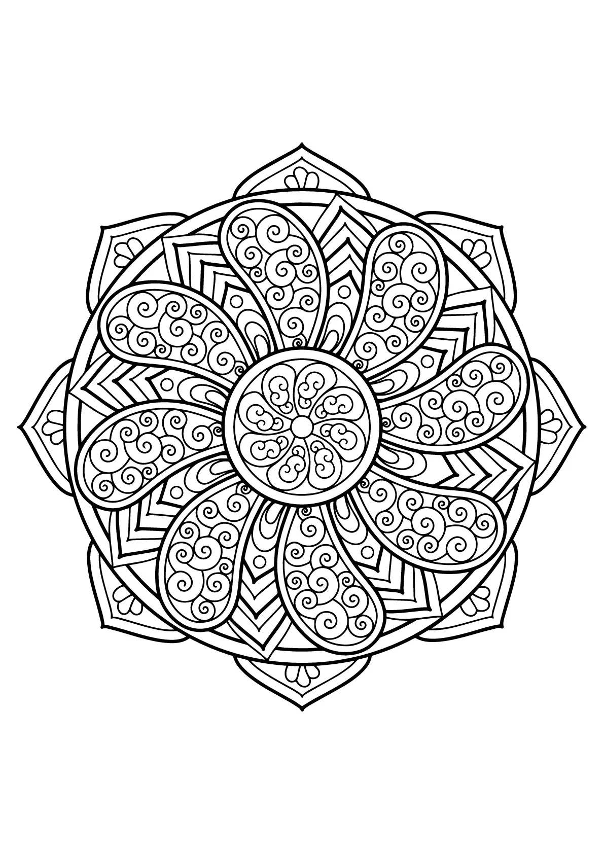 Mandala from free coloring books for adults - 27