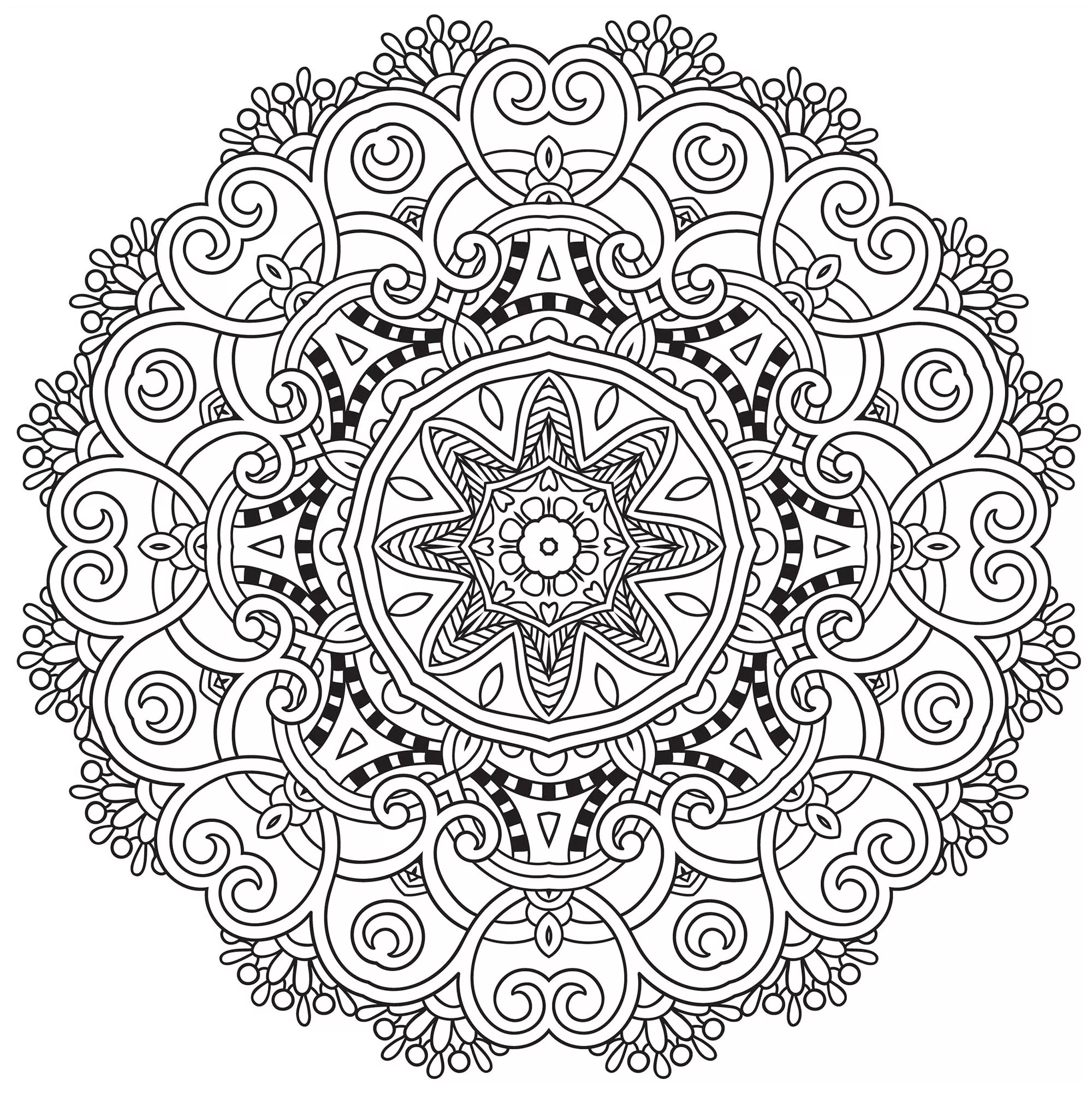 Mandala to download in pdf - 2 (Printable Coloring Page for adults)