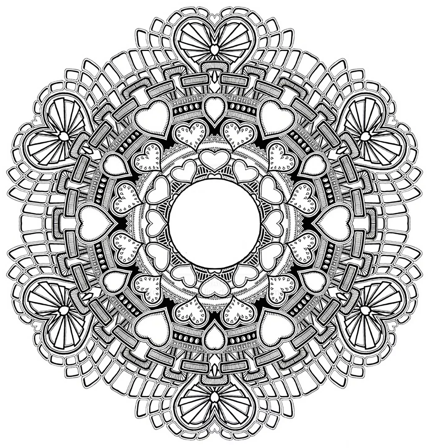 Mandala to download in pdf - 3 (Printable Coloring Page for adults)