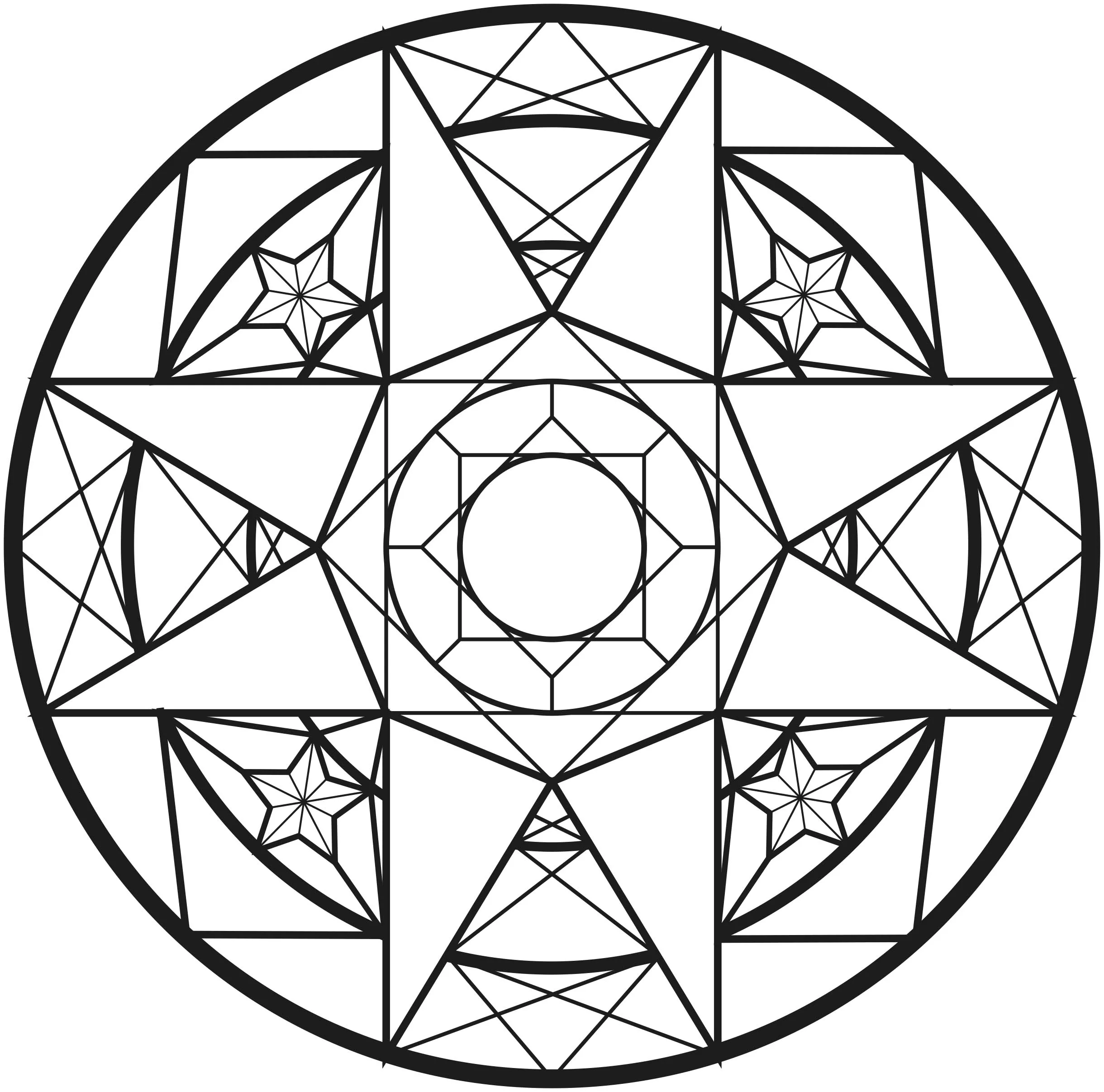 Mandala with Diamonds (Printable Coloring Page for adults)