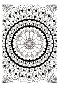Very harmonious mandala oriental influences (Coloring Page)