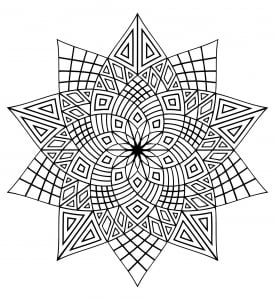 A very mystical mandala with star form, this coloring will allow you an appreciable moment of relaxation