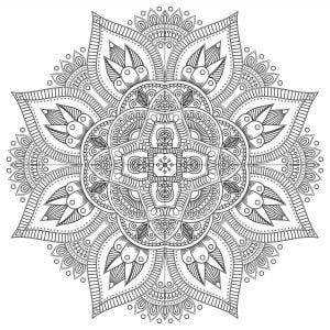 Zen and Anti-Stress Mandala - 7 (Coloring Page)