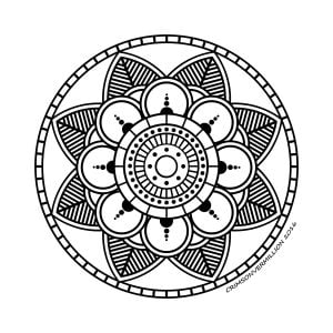 The wheel of cosmic truth (Mandalas Coloring Page)