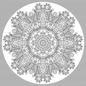 Printable Mandal full of dtails by Lesya Kara-Kotsya (Mandalas Coloring Page)