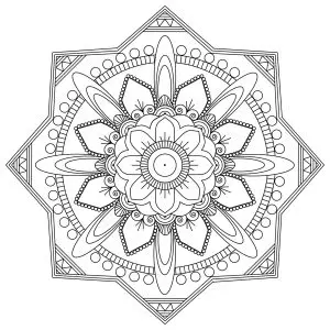 Exclusive Mandala, with squares and circular patterns